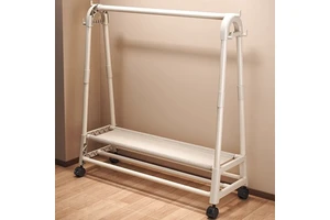 Simple Floor-Standing Carbon Steel Coat Rack for Bedroom & Balcony Clothes Drying and Storage Movable