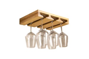 Mounted Under-Cabinet Wooden Wine Glass Holder Rack Wall Mounted Glass Display Rack Wine Glasses Rack Wall Mounted Wood