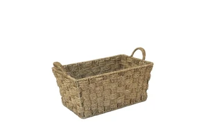 XH Wholesale Handmade Wicker Seagrass Woven Storage Basket with Handle