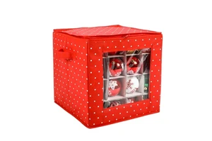 64 Ornament Christmas Ball Organizer Divided PVC Window Storage Boxes Holiday Decorations With Handle
