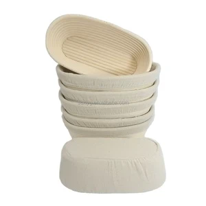 Wholesale Oval 7/8/10/9inch Handmade Natural Rattan Banneton With Plastic Scraper Proofing Sourdough Baskets Set For Bread