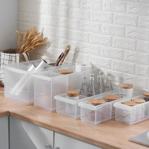 GREENSIDE Modern Transparent PP Plastic Storage Box for Household Desktop Cosmetic Snack Food Injection Capacity 10kg