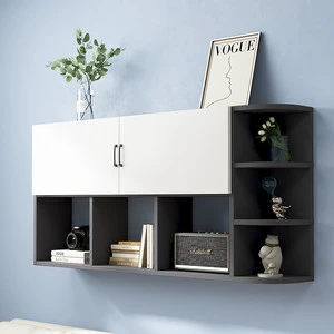 Large-Capacity MDF Wall-Mounted Display Cabinet Modern Design Easy Installation Eco-Friendly Features for Living Room Storage