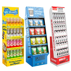 Custom POP Floor Cardboard Display Stand Foldable Flooring Carton Display Rack Supermarket Store Corrugated Display Shelf