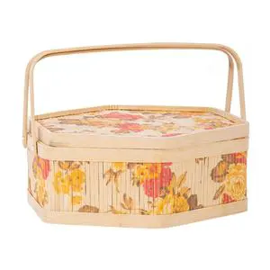 Woven Storage Basket Weaving Bamboo Box Picnic Baskets Set Two-tier Bamboo Fruit Basket