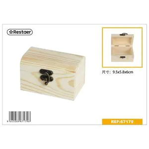 Rectangular Wooden Decorative Storage Box 9.5x6x5.8cm for Stylish Organization and Home Decoration
