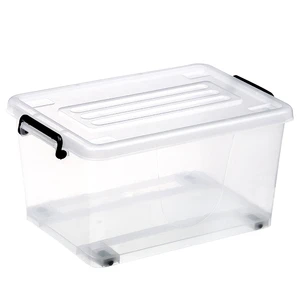Clear Plastic Stackable Storage Box with Latching Lids and Wheels Transparent Storage Bin for Home and Office Organization
