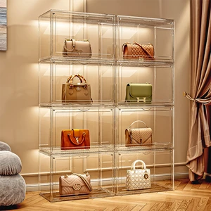Xing You Luxury Plastic Acrylic Transparent Dustproof Modern Eco-Friendly Multifunction Bag Storage Rack with 3-6L Capacity