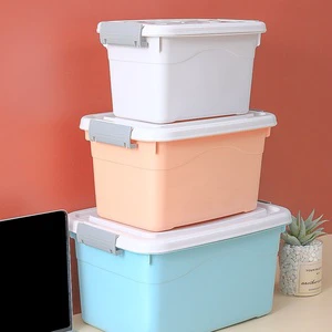 Modern Premium Plastic Storage Box Aluminum Lid Home Bedroom Children's Toy Underwear Organizer Rectangle Pantry Preservation