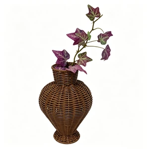 Boho Style Natural Rattan Vase Handmade Flowers Rattan Vase For Living Room & Home Table Decor