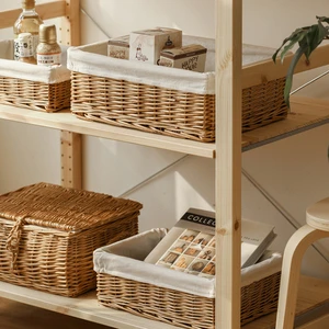 Customization Wholesale Willow Basket High Quality Rattan Storage Basket Foldable Picnic Basket