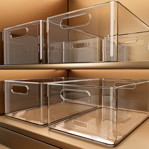 More Figure Modern Simplicity Installation-free Rectangular Plastic Transparent Acrylic Cabinet Storage Box For Desktop Snacks