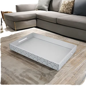 Stonekocc Modern Wedding Multi-Functional Scalloped Square Marble Stone Jewelry Storage Tray Aromatherapy Dark Emperador Brown