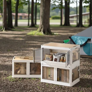 Customized Plastic Storage Boxes with Lid Five Doors Large Foldable Storage Containers Stackable Clear Plastic Organizer Box