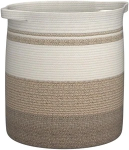 Laundry Baskets Hamper with Handles,Decorative Basket for Living Room,Woven Storage Basket for Toys Bin,Pillows,Blankets,Clothes
