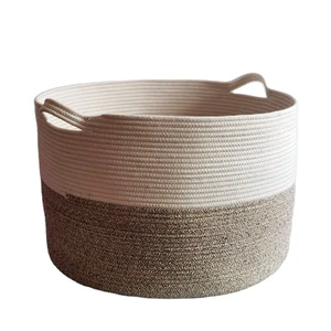 Cotton Rope Storage Basket Decorative Basket for Living Room and Toys Pillows and Shoes and Towels