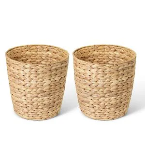 Woven Natural Water Hyacinth Waste Basket