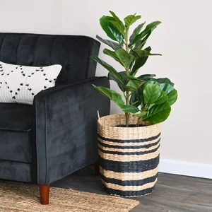Luxury Woven Circle Water Hyacinth Basket for Storage Organizer and Eco Home Decor Crafted in Vietnam with Natural Materials
