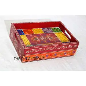 Decorative Storage Boxes Wood Drawer Case Elegant Treasure Chest Design