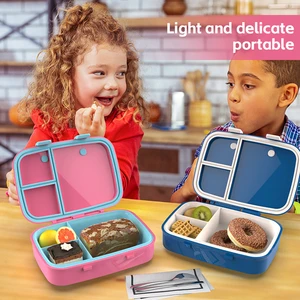Aohea Plastic Bento Box 3 Compartment Children Kids School Lunchbox KIDS Lunch Box KIDS BENTO LUNCH BOX