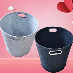 Round Felt Storage Basket Elegant Big Capacity Minimalist Toy Storage Multifunctional Laundry Hamper