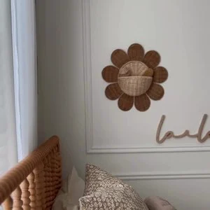 Nordic Boho Rattan Flower Storage Basket Wall Hanging Nursery Bedroom Entryway Bathroom Living Room Home Decor Multi-piece