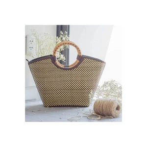 Unique Rattan Wicker Shape Handbag Good Quality Handmade Multifunction Handicraft Customized Handle Color Vietnam Manufacturer