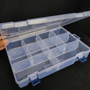 Large Detachable 10-compartment Transparent Plastic Storage Box for Organizing Hardware Tools
