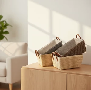 Wicker Gift Basket Rattan Storage Basket Laundry Basket Foldable