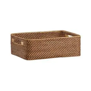 Antique Creations Eco-Friendly Luxury Wicker Rattan Rectangle Storage Basket Home Decor Multi-Purpose Use Made in India
