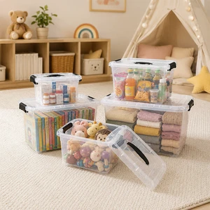 Factory Wholesale Clear Plastic Storage Box with Lid Stackable PP Storage Container Home Organizer Box OEM ODM