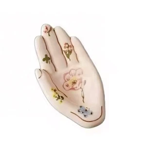 Hand Drawn Ceramic Palm Decoration Tray Storage Jewelry Tray Flower Decoration