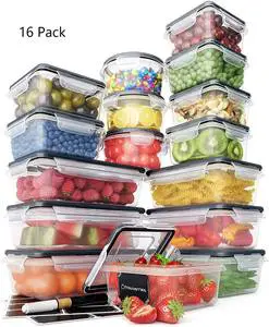 16 Plastic square Food Storage Boxes with Tight Closure and Tight LIDS Are Popular in clear Plastic square Food Storage Boxes