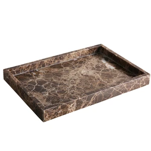 Modern Living Room Resin Storage Tray Standing Type Single Compartment Multifunction Rectangle Design