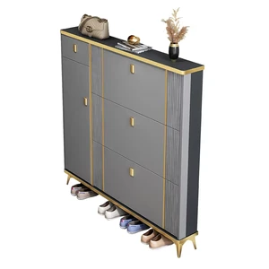 Ultra-Thin Birch Panel Shoe Rack Tucker-Style Space-Saving Adjustable Storage Large Capacity Modern Entrance Cabinet Home