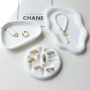 Ins-style Art Deco Design Jewelry Decorative Gypsum Trays Ring Storage Display Stand Earrings Necklaces Ornaments Photo Multiple