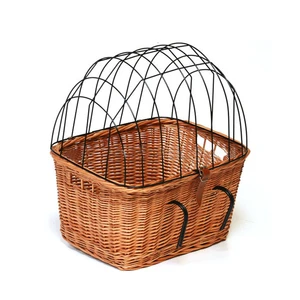Wicker Rattan Pet Bicycle Basket