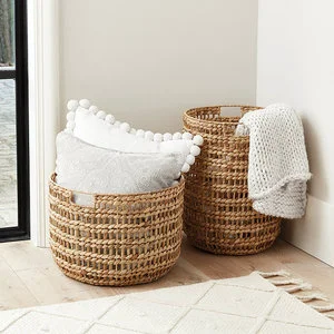 Vietnam Handicraft Natural Water Hyacinth Wicker Rattan Seagrass Eco-Friendly Folding Multifunctional Customizable Size Basket