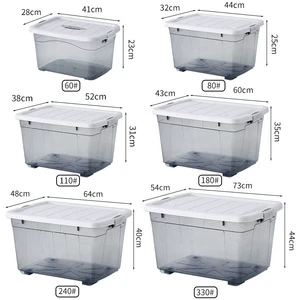 Factory Direct Supply Durable Home Plastic Storage Container Bin with Latching Lid for Wardrobe Bedding and Clothing Storage