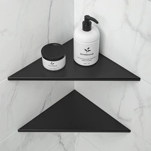 Manufacture Matte Black Bathroom Shelves Wall Mounted Storage Organizer Rack