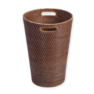High Quality Handmade Brown Natural Rattan Wicker Storage Basket 39x39x53cm Indonesia Multa Rattan Home Decor