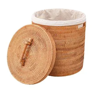 Impressive Rattan Laundry Hamper With Lid Rattan Laundry Basket With Removable Liner Bag Round Wicker Large Hampers
