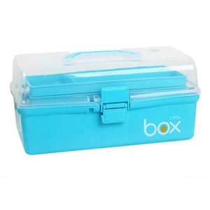 Three-Layer Plastic Eco-Friendly Multipurpose Storage Box Organizer 2 Trays for Jewelry Sewing Supplies Medicine Storage