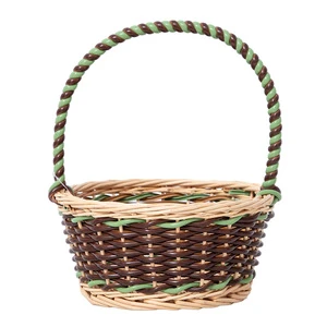 Wholesale Eco-Friendly Mini Woven Modern Nordic Flower Arrangement Handheld Basket-Rattan Waterproof Decorative Plastic Storage