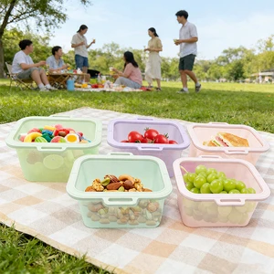 Wholesale Magnetic Food Storage Containers Airtight Kitchen Organizer For Sorting And Preserving Food Soft Silicone Novelty
