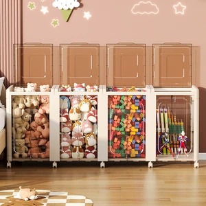 WANUO Doll Storage Box Household Foldable Storage Box Multipurpose Plastic Storage Box With Wheels for Flexible Movement