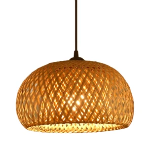 Handmade Modern Wicker Rattan Bamboo Lantern Retro Simple Creative Design Home Woven Chandelier Pendant Storage Basket TUYET