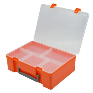 PP Material Transparent Folding Plastic Container with Hard Handle Empty Tool Building Block Toy Storage Box