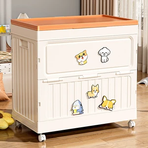 WANUO Clothing/Bedding Storage Box Foldable Plastic Storage Box Easy to Move Plastic Storage Box with Universal Wheels