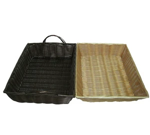 Wholesale Food Grade Cheap Pp Rattan Bread Basket Bread Storage Tray For Home